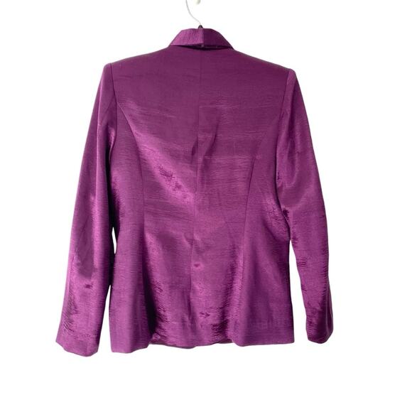 House of CB Deep Purple NWTs Shiny Satin Blazer Jacket size medium - Picture 3 of 7